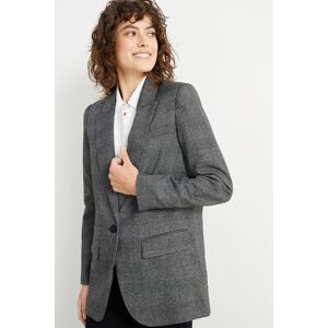 C&A Oversized-Blazer-kariert, Grau, Größe: 42 Weiblich