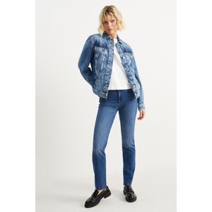 C&A Straight Jeans mit Strasssteinen-Mid Waist, Blau, Größe: 34 Weiblich