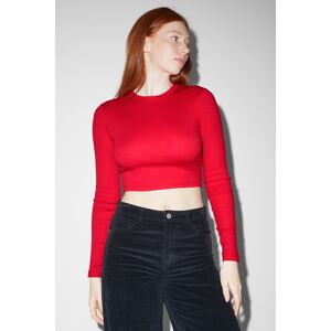 C&A CLOCKHOUSE-Crop Langarmshirt, Rot, Größe: XL Weiblich