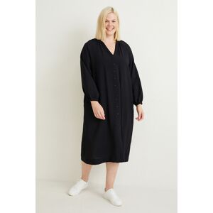 C&A Kleid mit V-Ausschnitt, Schwarz, Größe: 48 Weiblich