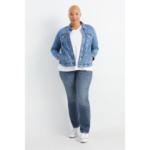 C&A Straight Jeans-Mid Waist-LYCRA®, Blau, Größe: 56 Weiblich