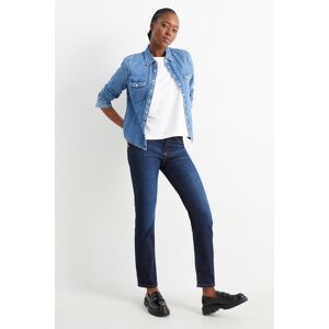 C&A Straight Jeans-Mid Waist-LYCRA®, Blau, Größe: 36 Weiblich