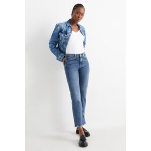 C&A Straight Jeans-High Waist-LYCRA®, Blau, Größe: 36 Weiblich