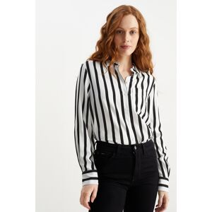 C&A Bluse-gestreift, Schwarz, Größe: 50 Weiblich