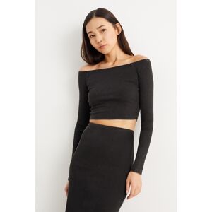 C&A CLOCKHOUSE-Crop Langarmshirt, Schwarz, Größe: XS Weiblich