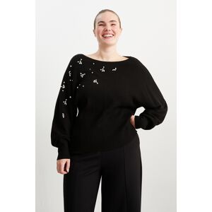 C&A Pullover-gerippt, Schwarz, Größe: M Weiblich