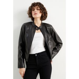 C&A Bikerjacke-Lederimitat, Schwarz, Größe: 50 Female