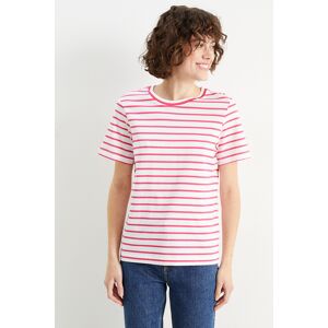 C&A Basic-T-Shirt-gestreift, Pink, Größe: L Weiblich