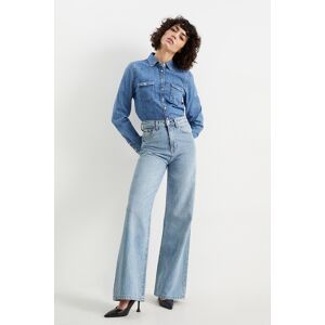 C&A Wide Leg Jeans-High Waist, Blau, Größe: 44 Weiblich