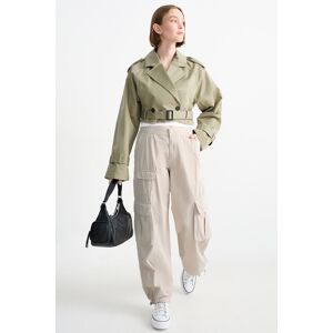 C&A CLOCKHOUSE-Cargohose-Mid Waist-Relaxed Fit, Beige, Größe: 42 Weiblich