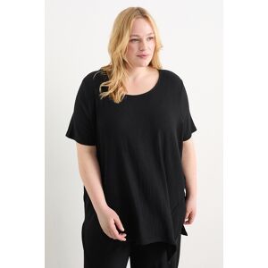 C&A T-Shirt-strukturiert, Schwarz, Größe: XL Weiblich