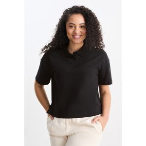 C&A Basic-Poloshirt, Schwarz, Größe: L Weiblich