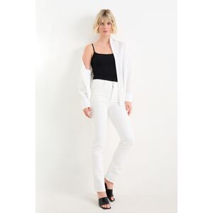 C&A Straight Jeans-High Waist, Weiss, Größe: 40 Weiblich