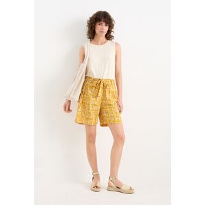 C&A Shorts-Mid Waist-gemustert, Gelb, Größe: 36 Weiblich