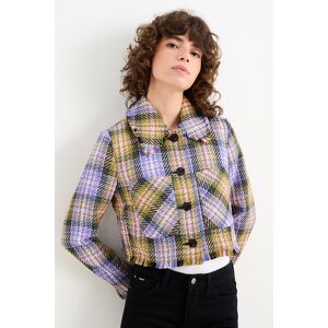 C&A Crop Jacke-kariert, Grün, Größe: 46 Weiblich