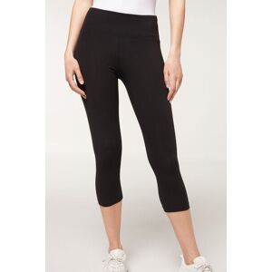 Calzedonia Capri-Leggings aus Supima-Baumwolle Frau Schwarz Größe S