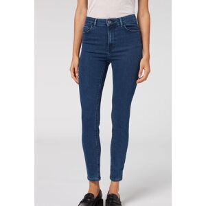 Calzedonia Skinny Push-up-Jeans aus Soft-Touch-Gewebe mit hohem Bund Frau Blau Größe M