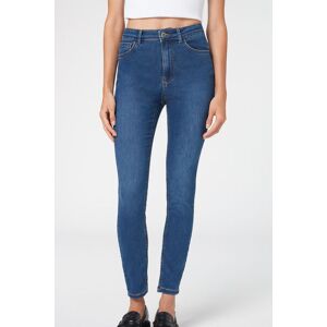 Calzedonia Skinny Push-up-Jeans aus Soft-Touch-Gewebe mit hohem Bund Frau Blau Größe L