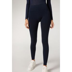 Calzedonia Ultra blickdichte Leggings aus Mikrofaser Frau Blau Größe S/M