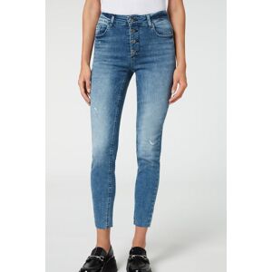 Calzedonia Super Skinny Jeans mit Knöpfen Frau Blau Größe XL