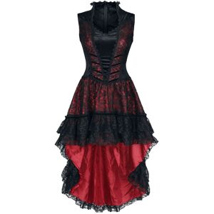Sinister Gothic - Gothic Mittellanges Kleid - Gothic Dress - S bis 4XL - für Damen - schwarz/rot