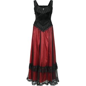 Sinister Gothic - Gothic Langes Kleid - Langes Gothickleid - XS bis XXL - für Damen - schwarz/rot