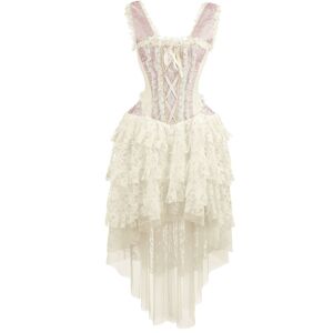 Burleska - Gothic Langes Kleid - Ophelie Dress - M bis 3XL - für Damen - rosa