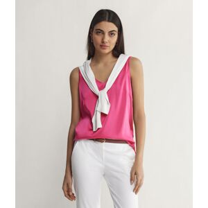 Falconeri Seiden-Tanktop mit V-Ausschnitt Frau Fuchsia Größe XS