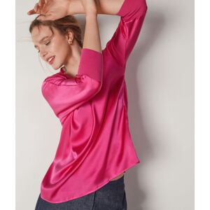 Falconeri Seidenbluse mit V-Ausschnitt Frau Fuchsia Größe XS