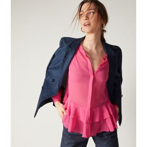 Falconeri Bluse aus Seidengeorgette mit Rüschen Frau Fuchsia Größe LL