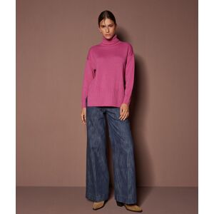 Falconeri Maxi-Rollkragenpullover aus Kaschmir Ultrasoft Frau Delizia-rosa Stückgefärbt Größe M