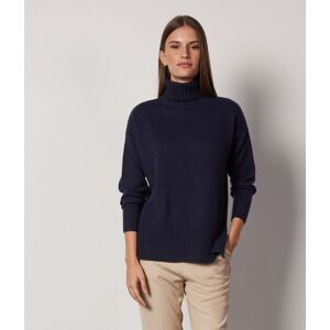 Falconeri Maxi-Rollkragenpullover aus Kaschmir Ultrasoft Frau Marineblau Größe M