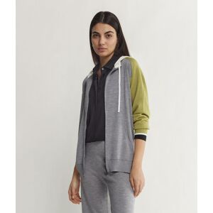 Falconeri Sweatjacke mit Reißverschluss aus Kaschmir in Colourblock-Optik Frau Grau Meliert Größe S