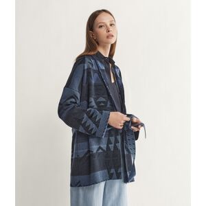 Falconeri Jacquard-Kimono mit Lamé Frau Marineblau Größe S