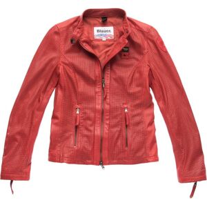 Blauer USA Miller Perforierte Damen Lederjacke M Rot