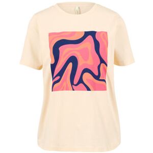 Tchibo - T-Shirt mit Print - Creme - 100% Baumwolle - Gr.: S Baumwolle  S 36/38 female