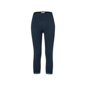 Tchibo - 3/4-Leggings mit Spitzenborte - Dunkelblau - Gr.: L Baumwolle  L 44/46 female