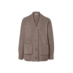 Tchibo - Grobstrick-Cardigan mit Wolle - Taupe/Meliert - Gr.: M Polyester  M 40/42 female