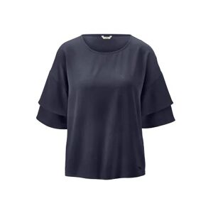 Tchibo - Shirt mit Webeinsatz - Blau - Gr.: S Polyester Blau S 36/38 female