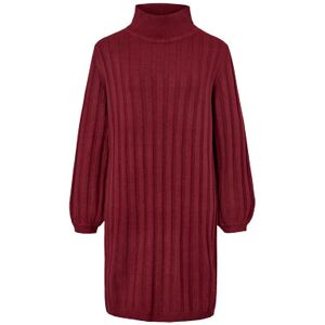 Tchibo - Geripptes Strickkleid mit Stehkragen - Bordeaux - Gr.: L Polyester  L 44/46 female