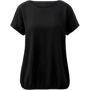 Tchibo - Kurzarmshirt im Materialmix - Schwarz - Gr.: XL Polyester  XL 48/50 female