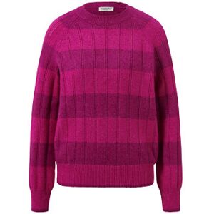 Tchibo - Strickpullover mit Ajour-Muster - Pink/Gestreift - Gr.: XL Polyester  XL 48/50 female