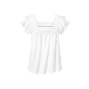 Tchibo - Shirt mit Stickerei - Weiss - 100% Baumwolle - Gr.: S Polyester  S 36/38 female