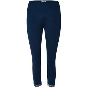 Tchibo - 3/4-Leggings mit Spitzenborte - Dunkelblau - Gr.: L Baumwolle  L 44/46 female