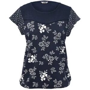 Tchibo - Shirt mit Lochstickerei - Dunkelblau - 100% Baumwolle - Gr.: S Polyester  S 36/38 female