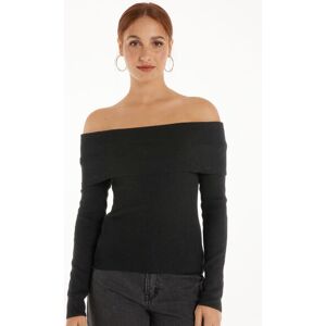 Tezenis Mittelschwerer schulterfreier Pullover mit langen Ärmeln und mit Wolle Frau Schwarz Größe M