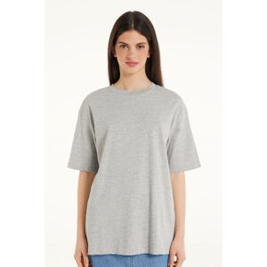 Tezenis T-Shirt aus Baumwolle mit Rundhalsausschnitt und Rissen Frau Grau Größe S