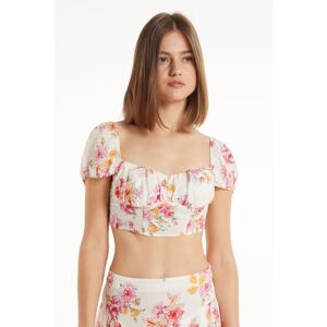 Tezenis Crop-Top aus plissiertem Viskose-Tuch Frau Rot Größe S