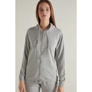 Tezenis Kapuzen-Sweatjacke mit Reißverschluss und Tunnelzug Frau Grau Größe XL