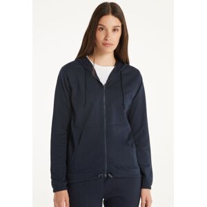 Tezenis Kapuzen-Sweatjacke mit Reißverschluss und Tunnelzug Frau Blau Größe M